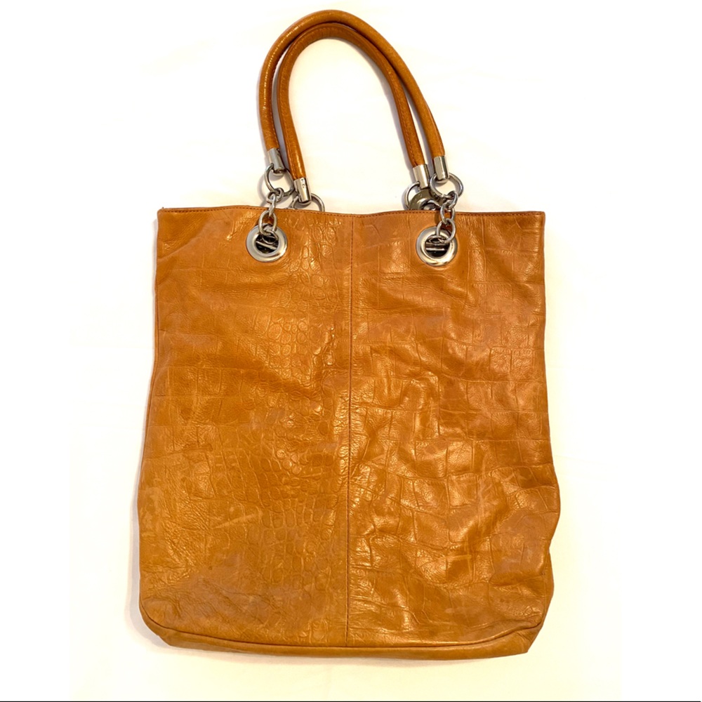 [CYNTHIA ROWLEY] Camel Leather Embossed Bag